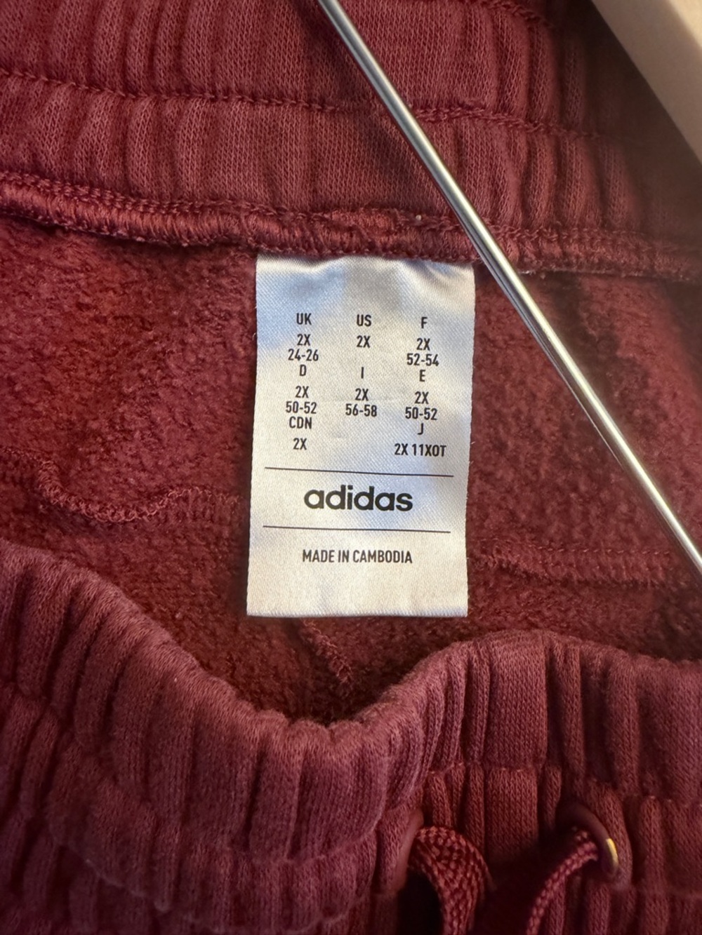 adidas Men's Maroon sweatpants Pants - Picture 7 of 7